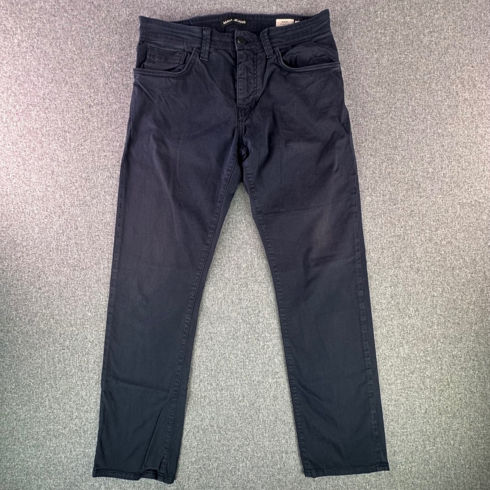 Mavi Pants Mens 32 Zach Straight Navy Blue Stretch Cotton 00 453 23957